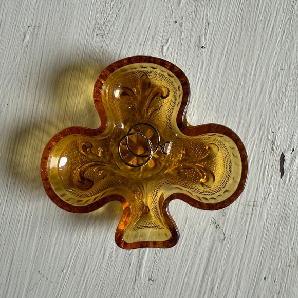 Tiara Sandwich Amber Glass Club Ashtray/Trinket Dish – Set of 4 - Picture 8 of 16